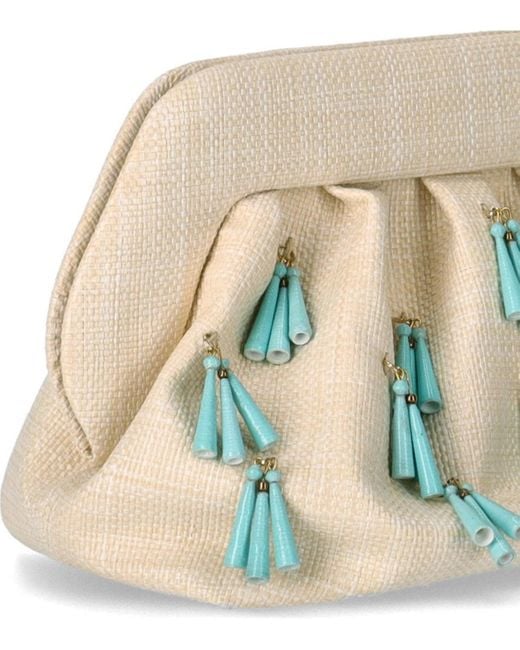 THEMOIRÈ Natural Bios Paper Fringe Butter Clutch Bag