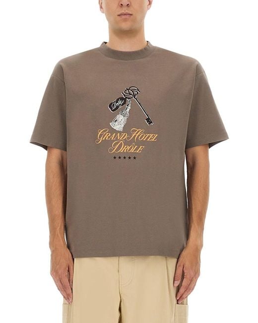 Drole de Monsieur Gray Grand Hotel Print T Shirt