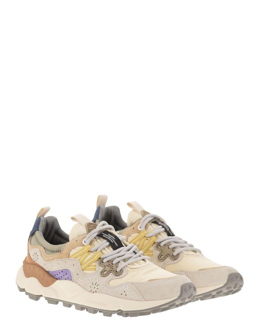 Yamano 3 baskets en daim et tissu technique Flower Mountain en coloris Natural