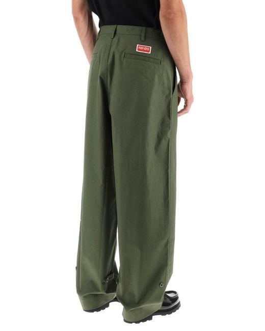 Pantalon surdimensionné en coton KENZO pour homme en coloris Green