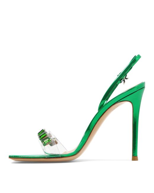 Gianvito Rossi Green Ribbon Candy Sandals