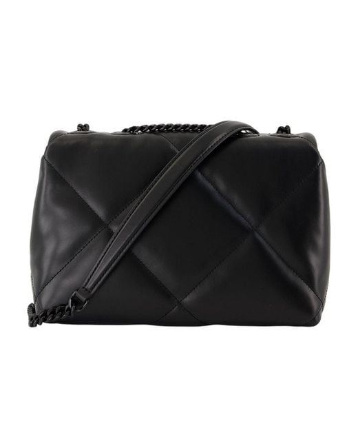 Tory Burch Black Kira Diamond Pulver kleiner Cabrio -Tasche e Leder schwarz