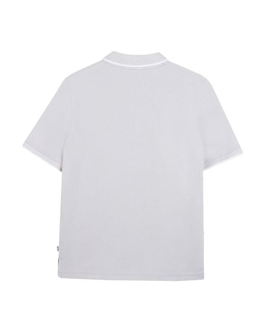 Boss White Polo A Maniche Corte