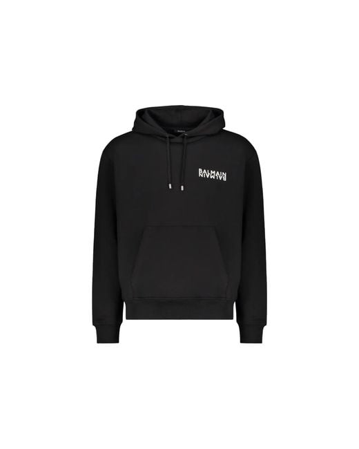 Balmain Black Logo Hoodie for men