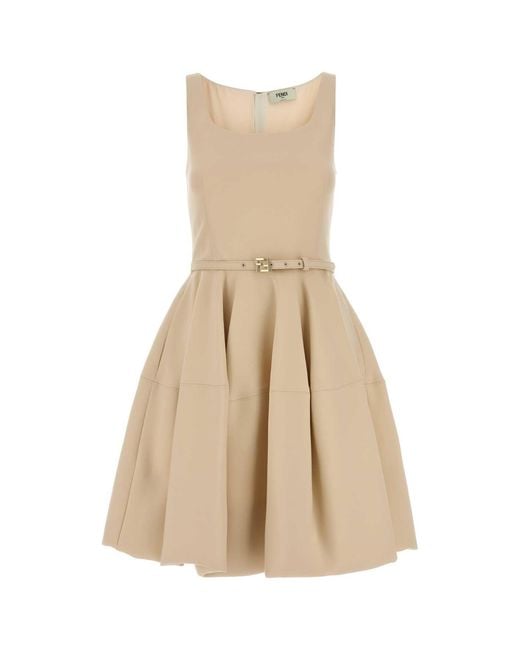 Fendi Natural Cream Wool Blend Dress