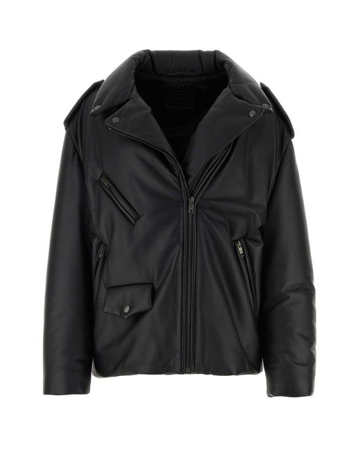 Prada Black Nappa Leather Padded Jacket