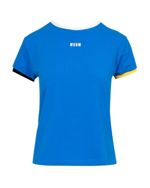 MSGM Blue T Shirts And Polos