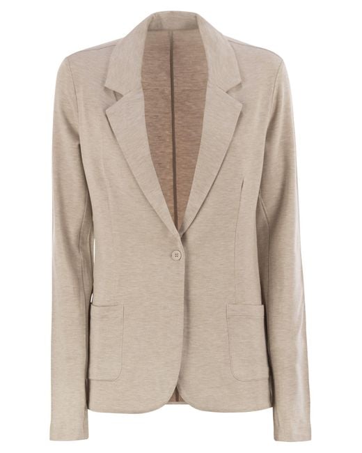 Majestic Majestueuze Single Button Jas in het Natural