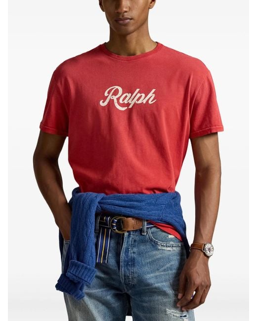Polo Ralph Lauren T -shirt Met Korte Mouwen in het Red