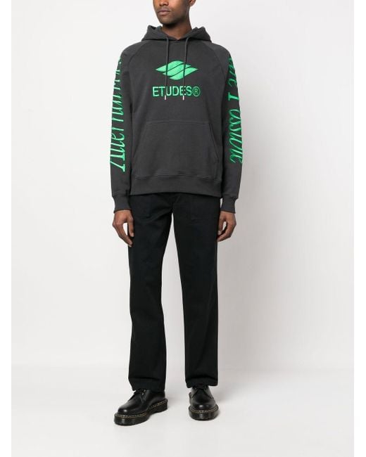 Etudes Studio Gray Racing Eco Logo-Embroidered Hoodie for men