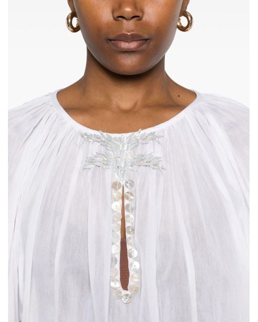 Forte_forte White Embroidered Blouse