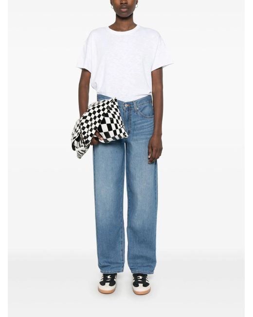 Levi's Blue Baggy Dad Heavy Check