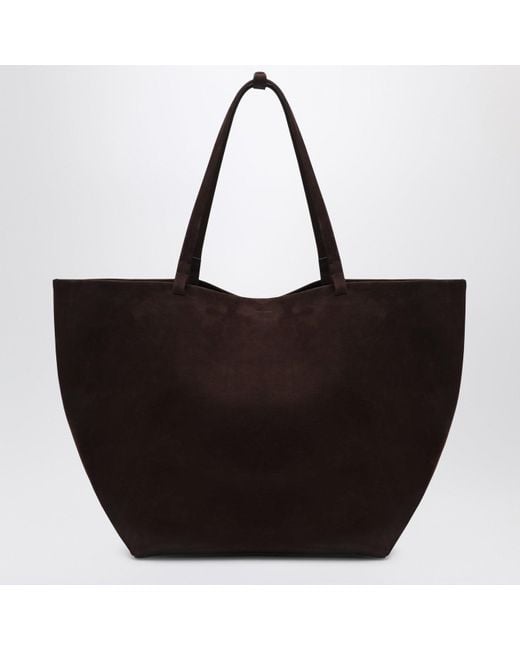 The Row Black Xl Park Tote Suede Bag