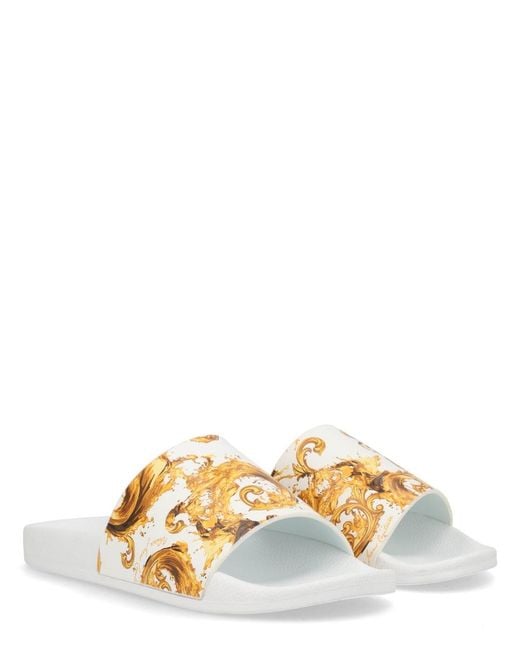 Versace Jeans Couture Metallic Polyurethane Flat