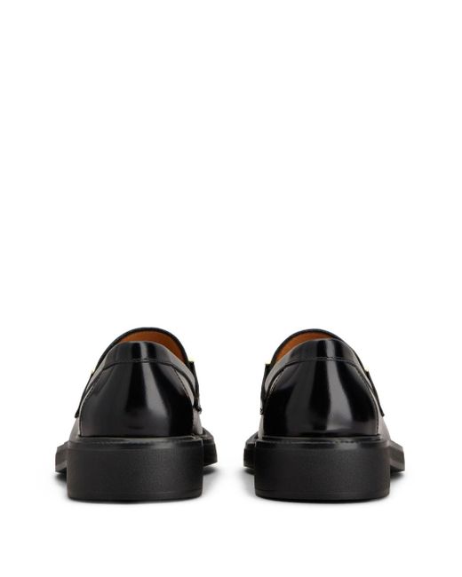 Tod's Black Loafers With Logo Plaque