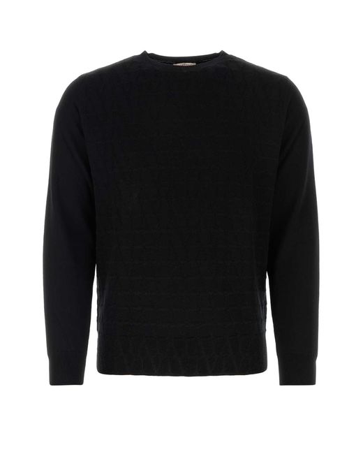 Valentino Garavani Black Wool Sweater for men