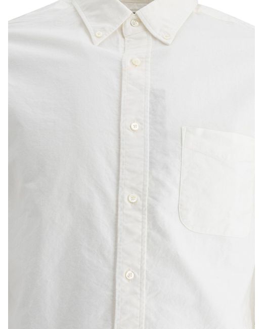 Beams Plus White Bd Oxford Shirts for men