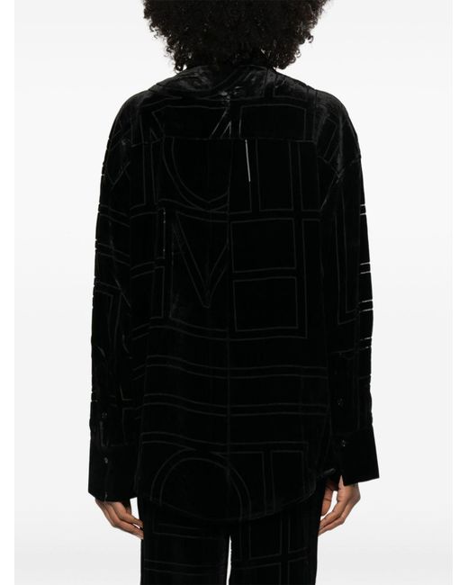 Totême Fluwelen Blouse in het Black