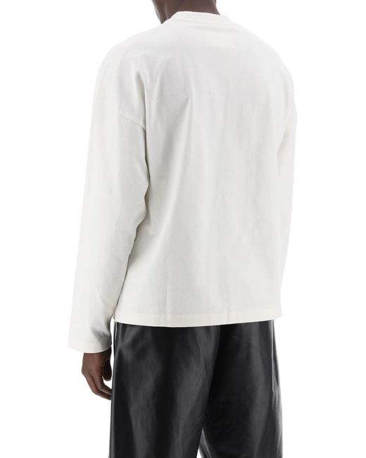T-shirt à manches longues avec logo Jil Sander pour homme en coloris White