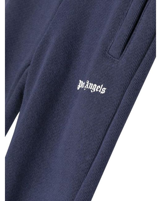 Palm Angels Blue Logo Sweat Pants