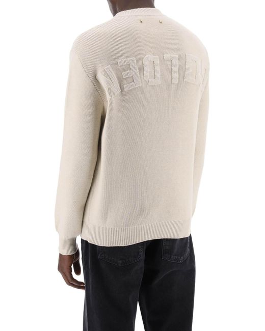 Golden Goose Deluxe Brand Davis Cotton Rib Sweater in het White voor heren