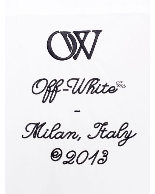 Off-White c/o Virgil Abloh White Camicia Oversize Con Ricami Shirt for men