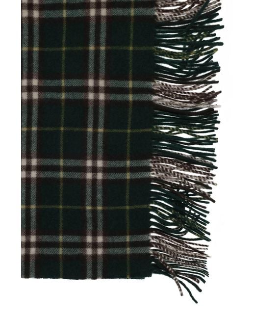 Burberry Check Cashmere Scarf in het Black