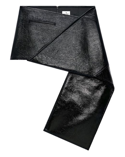 Courreges Asymmetrische Mini-Rok in het Black