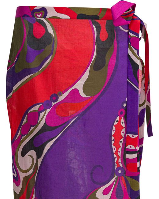 Paréo "Orchidée" Emilio Pucci en coloris Purple