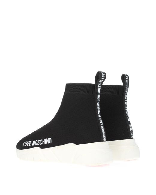 Love Moschino Black Sneakers Donna Tessuto Nero/Bianco