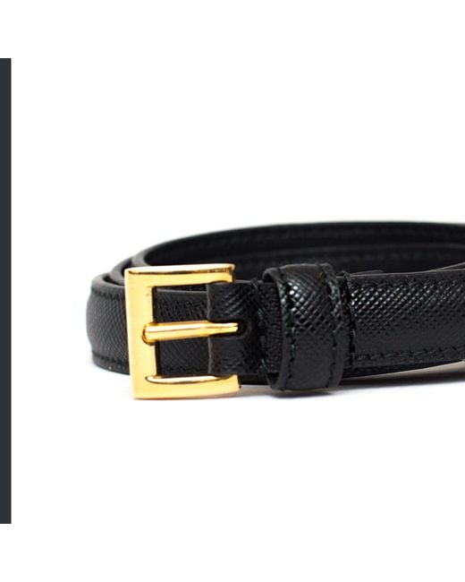 Prada Black 1Cm Saffiano Leather Belt