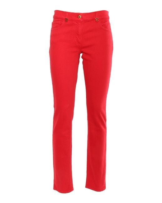 Elisabetta Franchi Red Fitted Jeans