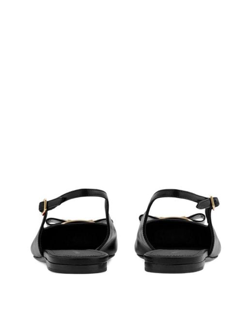 Ferragamo Black Leather Slingback Pumps