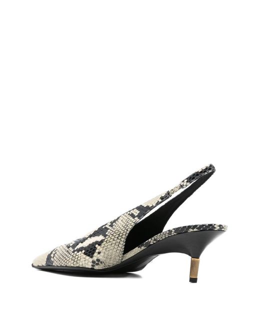 Khaite White Bella Pumps Mit Python-Prägung