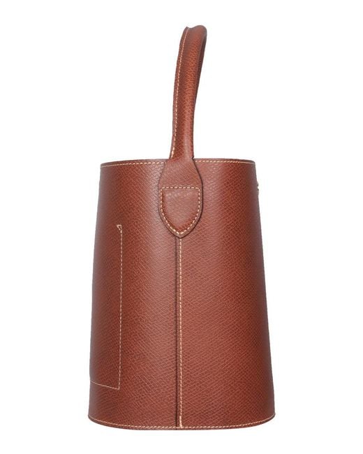 Longchamp Brown Cuir De Russie Bucket Bag
