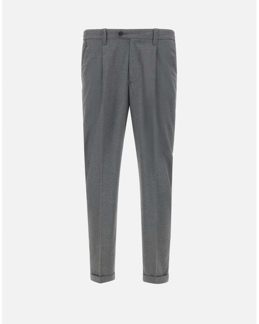 Dovore 'Stretch Viscose Pantaloni di Devore in Gray da Uomo