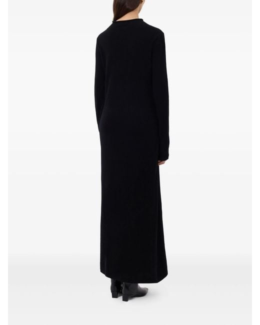 Loulou de Saison Black Lucero Draped Knit Dress