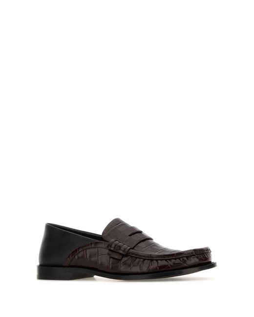 Loewe Black Two-Tone Leather Campo Loafers for men