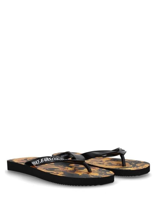 Versace Jeans Couture Black Pvc Flat