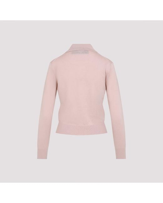 Bottega Veneta Pink Long Sleeve Polo Top