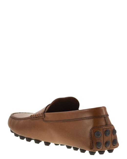 Tod's Brown Gommino Bubble Leather for men