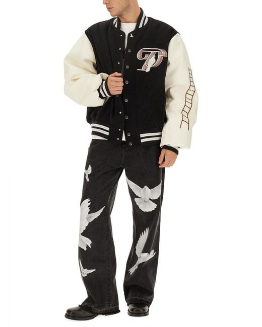 3.PARADIS Black Jacket With Embroidered Logo