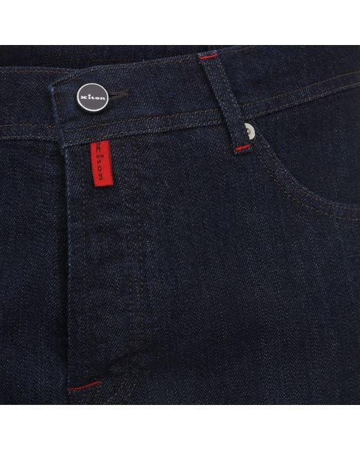 Kiton Jeans in het Blue voor heren