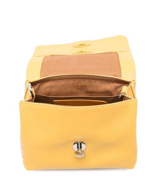 Zanellato Metallic Postina Saeta Baby Leather Handbag