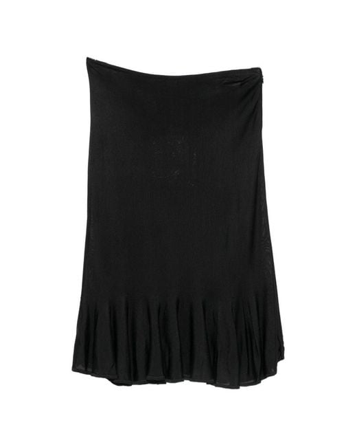 Totême Black Fluted Midi Skirt