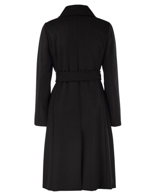 Max Mara Black Max Mara Studio Double-Breasted Wool Coat