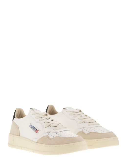 Autry White Medalist Low Leather And Suede Sneakers for men