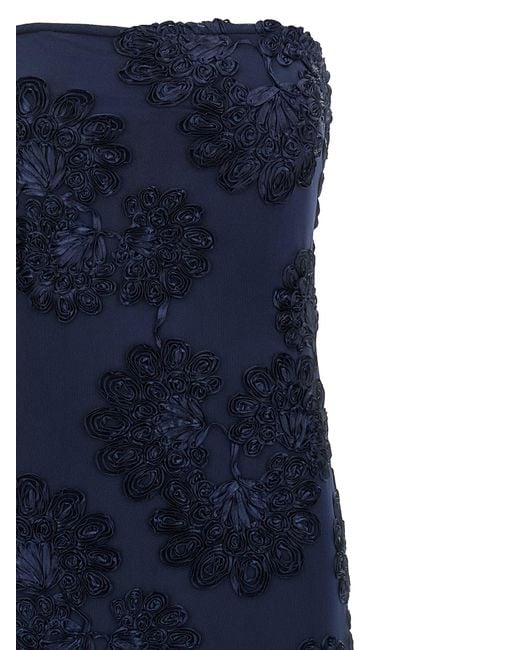 ROTATE BIRGER CHRISTENSEN Blue '3D Mesh Maxi' Dress