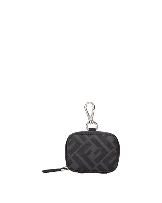 Fendi Black Idee Regalo Airpods Case Uomo Tessuto Nero