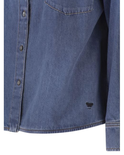 Weekend by Maxmara Blue Wkdfoggia Cotton Shirt